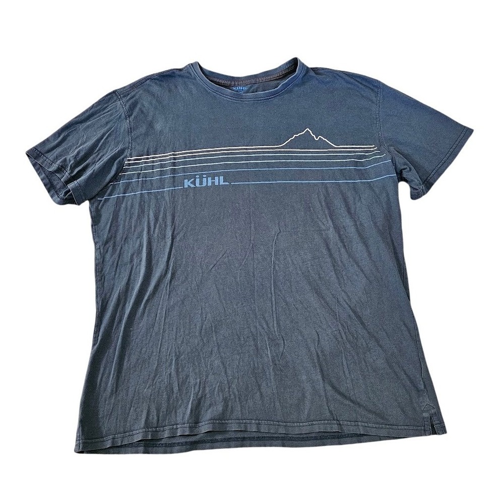 Kuhl Wildfibre Organic Cotton Mountain Graphic T-Shirt Mens XXL Gray Blue